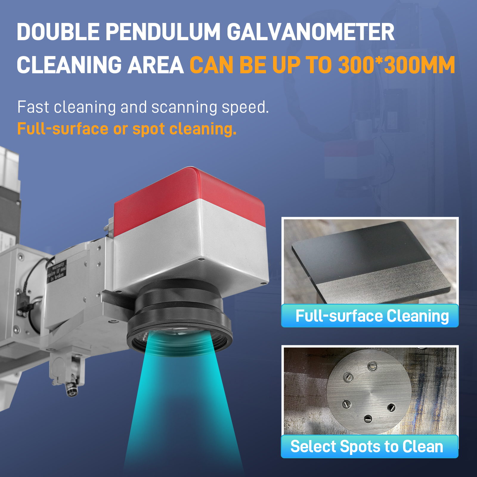 200W 300W 500W Pulsed Platform Automatic Laser Cleaning Machine Laser Rust Oil Paint Plating Remover